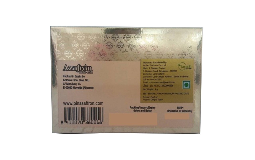 Pina Saffron    Box  4 grams
