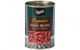 Epicure Organic Aduki Beans, In Water With No Added Salt  Tin  400 grams
