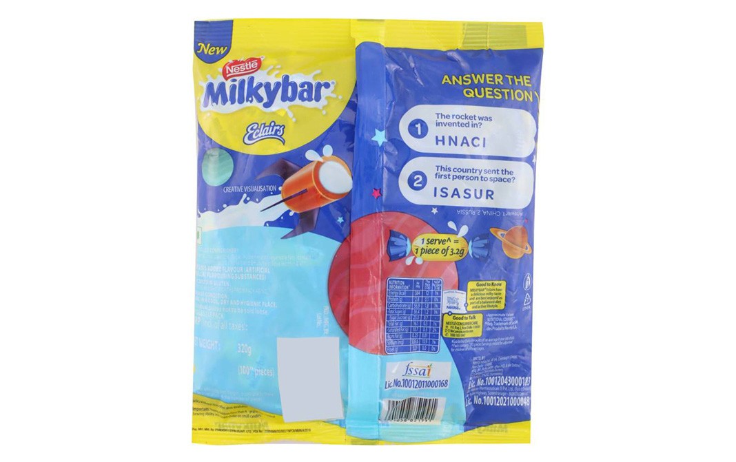 Nestle Milkybar Eclairs (100 pieces)   Pack  320 grams