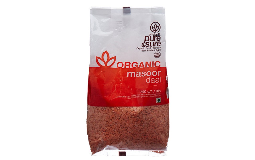 Pure & Sure Organic Masoor Daal    Pack  500 grams