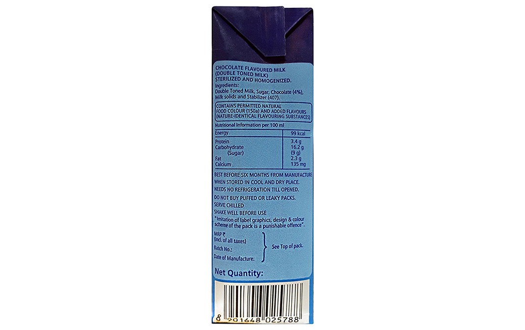 Mother Dairy Chocolate Milk Shake    Tetra Pack  200 millilitre