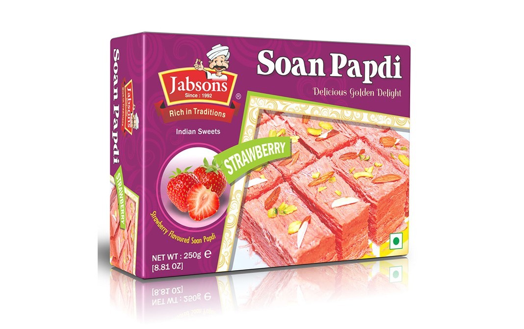 Jabsons Soan Papdi Strawberry   Box  500 grams