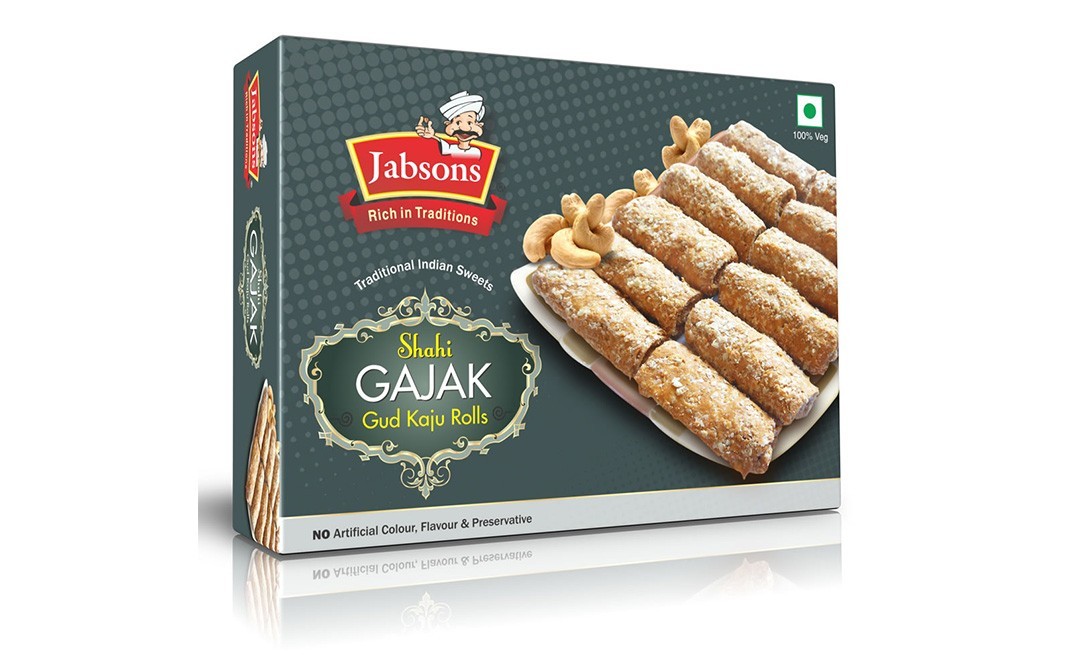 Jabsons Shahi Gajak Gud Kaju Rolls   Box  350 grams