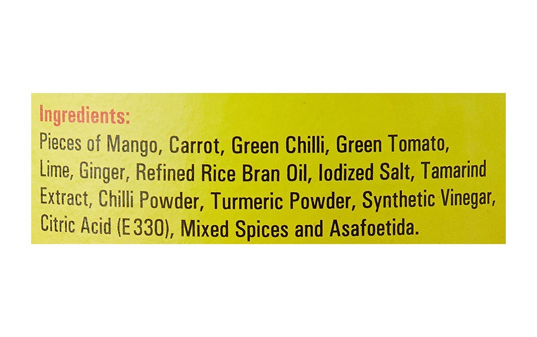 Priya Mixed Vegetable Pickle (Without Garlic)   Glass Bottle  500 grams