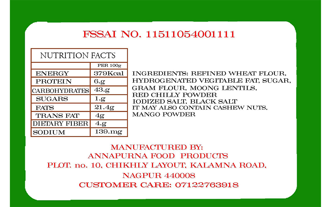 Annapurna Bhakarwadi    Box  250 grams