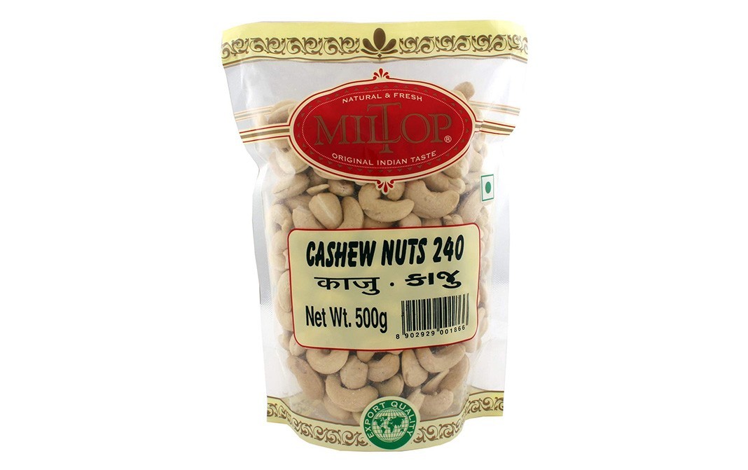 Miltop Cashew Nuts 240    Pack  500 grams