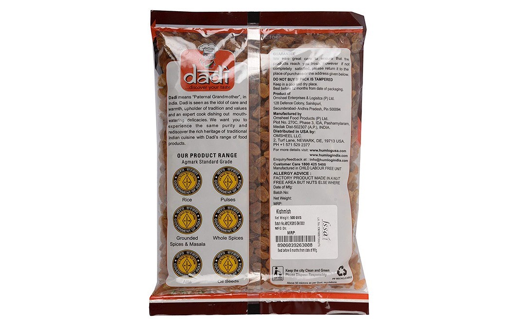 Dadi Kishmish    Pack  500 grams