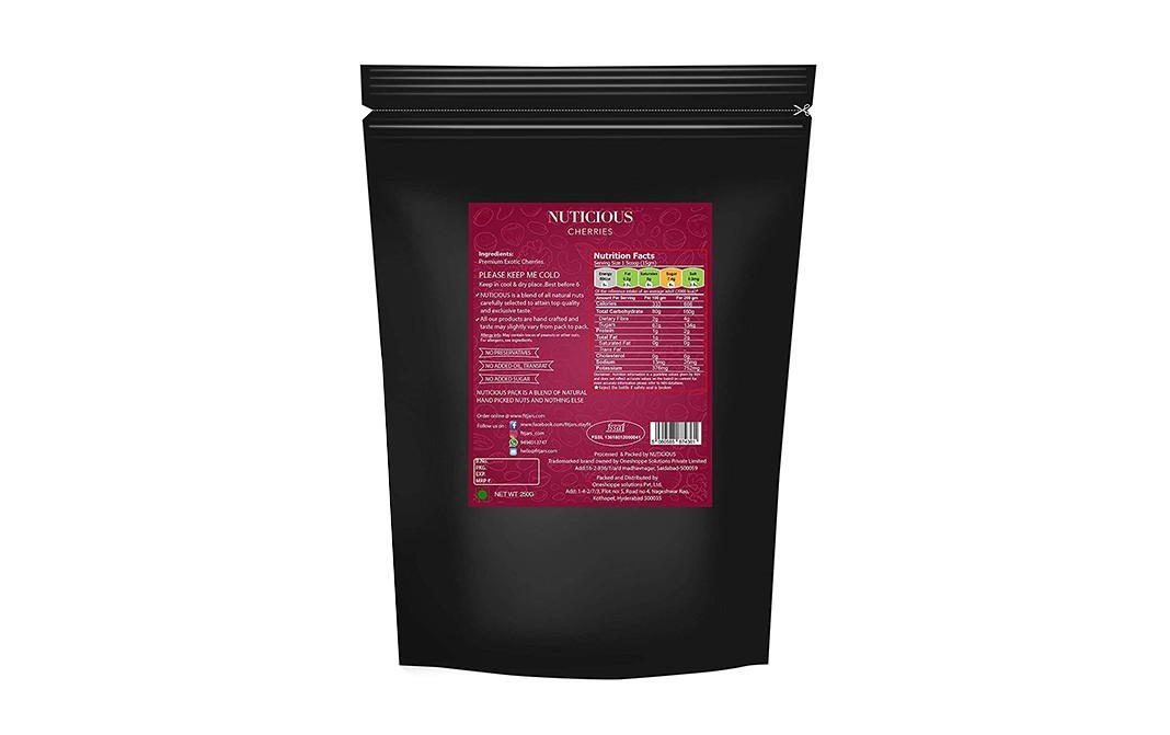 Nuticious Cherries Dried    Pack  450 grams