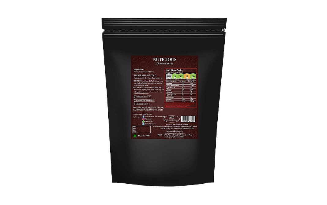 Nuticious Cranberries    Pack  450 grams