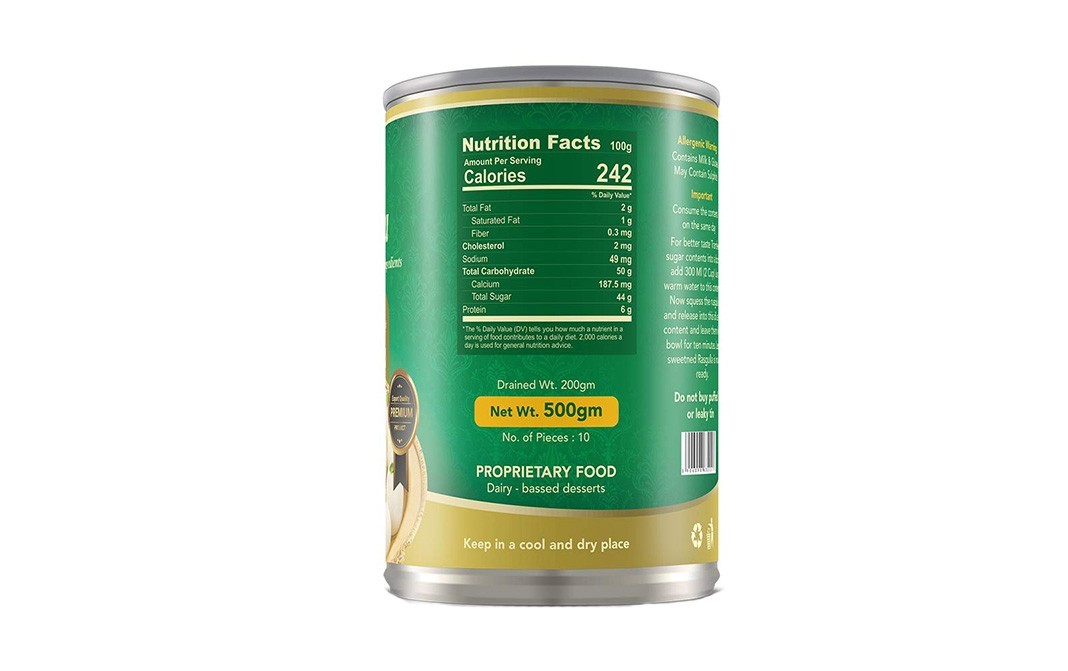 Pursuit Rasgulla    Tin  500 grams