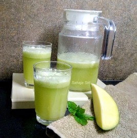 Raw Mango - Mint sweet & tangy Juice Recipe