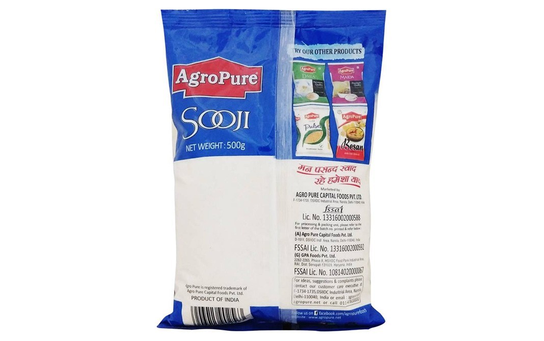 AgroPure Sooji    Pack  500 grams
