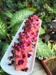 Rose and Coconut Swiss Roll With mawa and Gulkand Filling Recipe