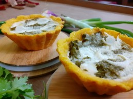 Mixed Saag Filled Cheesy Makka Tarts Recipe