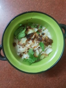Betelnut lemongrass broth, with noodles and coconut sambal Recipe