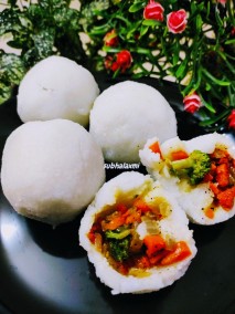 Manda pitha with a twist(steamed rice flour dumplings) Recipe