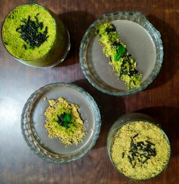 Baked Chocolate Pudding with Crumbled Mint Biscuits Recipe