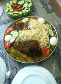 Koozi (Meat, Rice, Noodle and Egg) Arabian Dish