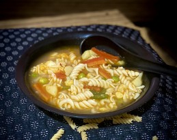Vegetable Fusilli Pasta Soup