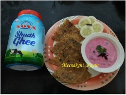 Masala Mooli Parantha with beetroot raita Recipe