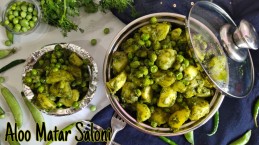 North Indian famous Aloo matar saloni Recipe
