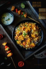 Dum Aloo Biryani With Aloo Tikka Recipe
