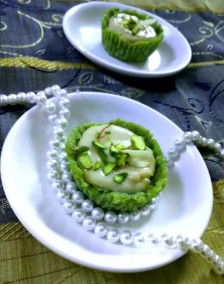 Almond shrikhand in halwa cups