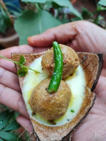 Sesame residue  veg balls in buttermilk stew | Koora telagapindi veg balls in majjiga pulusu