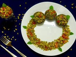 Ragi Cups Served with Sprouts salsa Recipe