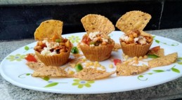 Mexican Bhel in tart. Recipe
