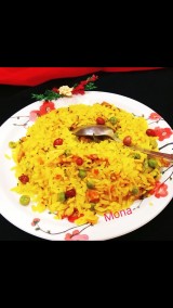 Sweet and sour vegetable poha Recipe