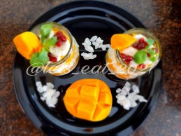 Poha yogurt mango parfait Recipe