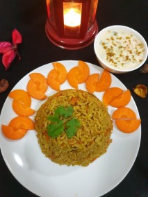 Carrot brown rice Pulav Recipe