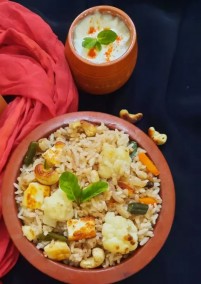 "Red Rice Vegetable Pulao Recipe