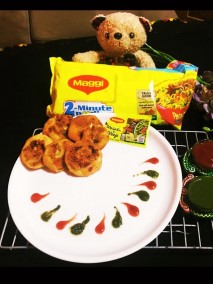 Wheat flour cheesey Maggie bhakharwadi Recipe
