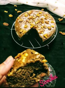 Wheat choco banana walnut cake Recipe