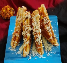 Corn cheese masala sandwich Recipe