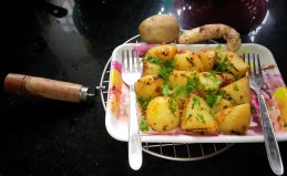 Smoky tawa fried masala potatoes Recipe