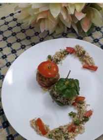 Stuffed Tomato and capsicum Recipe