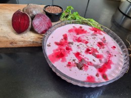 Beetroot  and flaxseed  raita Recipe