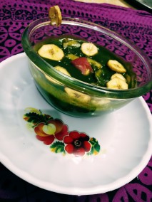 Raw bnana in palak gravy Recipe
