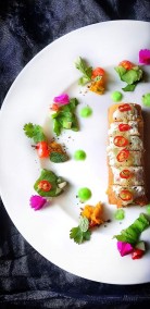 Besan chilla topped with Garden to table Raita Recipe