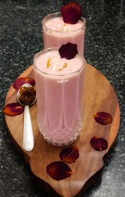Rose Petal Jam ( Gulkand ) Almond Milk Shake Recipe