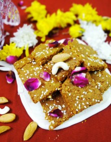 Besan Jaggery Burfi Recipe