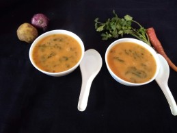 Carrot and  coriander leaves soup Recipe