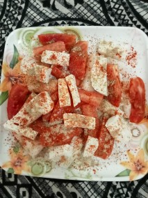 Paneer, carrot,tomato,and radish salad Recipe