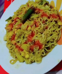 Left over maggi chaat recipe