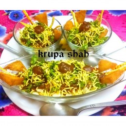 Leftover Bread croutons and potato chips chaat recipe