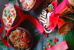 pure veg christmas cake in coconut shell recipe