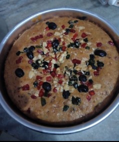 Eggless fruits and nuts cake recipe